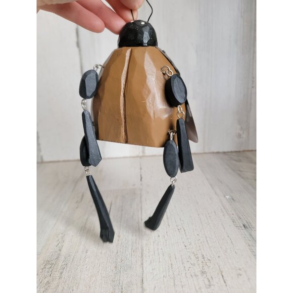Vintage unique wooden ladybug dangling leg jointed home decor figure - Picture 6 of 6
